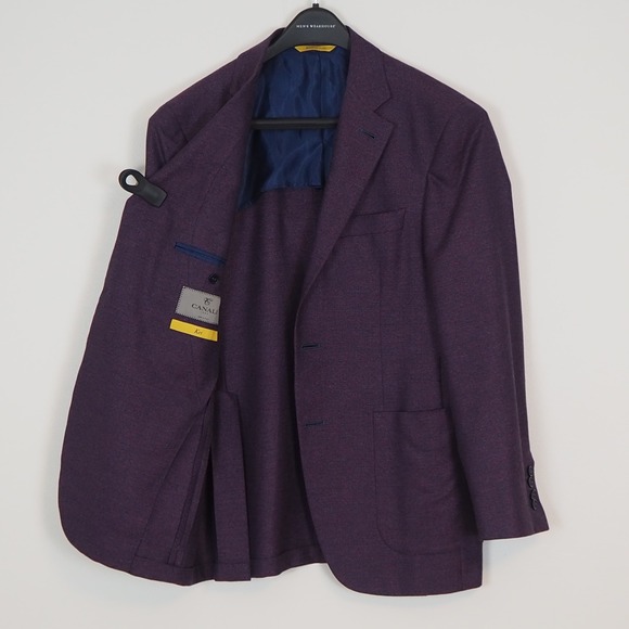 Canali Other - Canali Kei Sport Coat 40R Purple Silk Cashmere Blend Two Button Blazer Italy